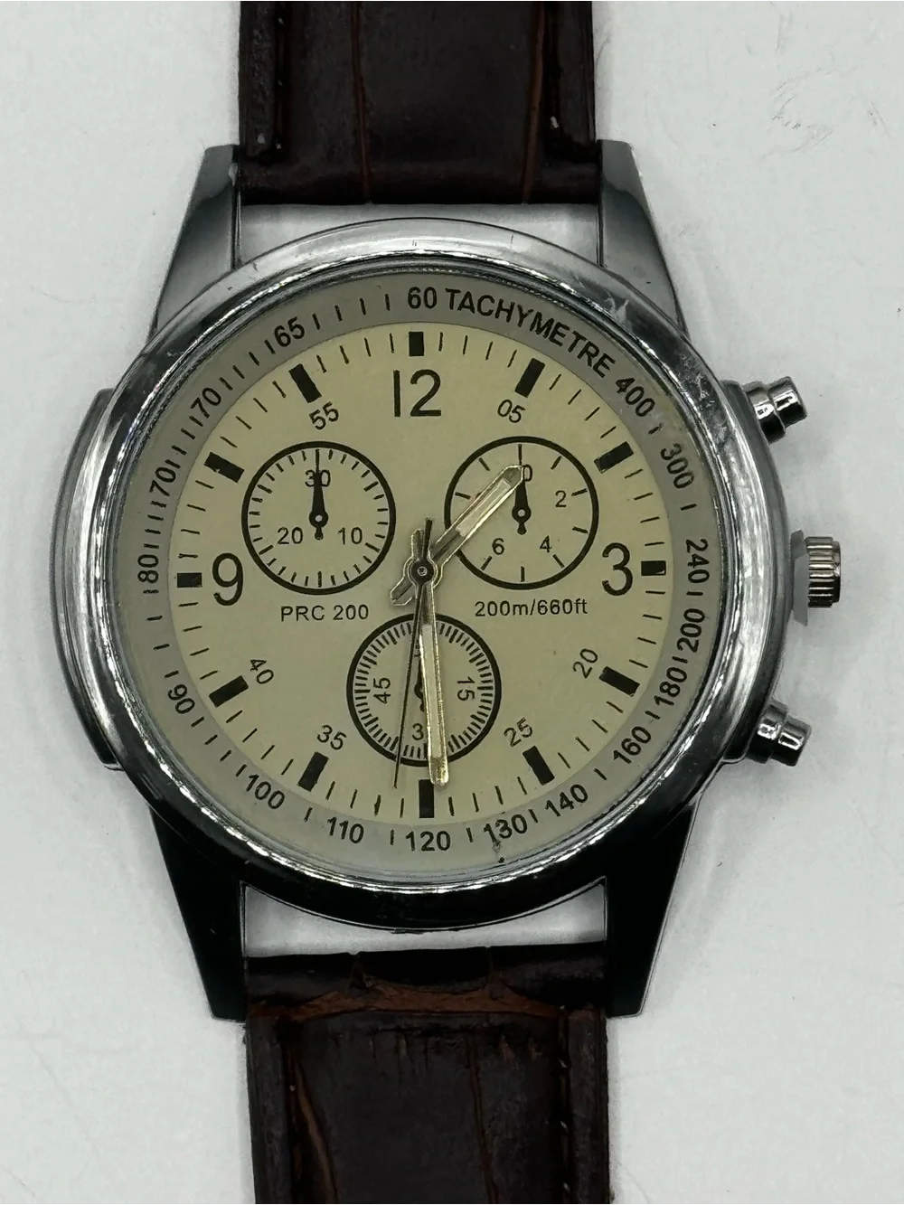 3 pack Men's faux Leather Strap Watch with decorative sub-dials